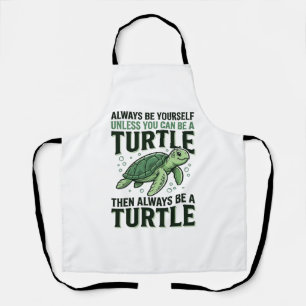 Lustige Schildkröten-Zitat Vintage-Gravur Design_1 Schürze