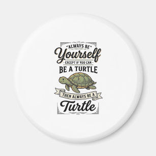 Lustige Schildkröten-Zitat Vintage-Gravurdesign (2 Magnet