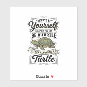 Lustige Schildkröten-Zitat-Vintage-Stich-Design (2 Aufkleber