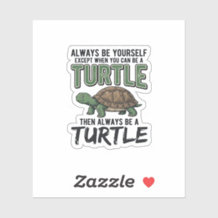 Lustige Schildkröten-Zitat Vintage-Vektordesign_1 Aufkleber
