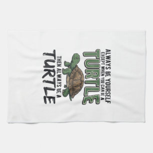 Lustige Schildkröten-Zitat Vintage-Vektordesign_1 Geschirrtuch