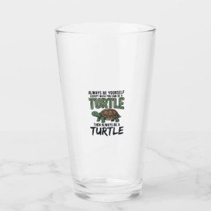 Lustige Schildkröten-Zitat Vintage-Vektordesign_1 Glas