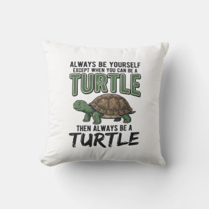 Lustige Schildkröten-Zitat Vintage-Vektordesign_1 Kissen