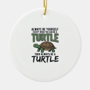 Lustige Schildkröten-Zitat Vintage-Vektorgrafik_1 Keramik Ornament