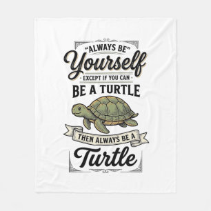 Lustige Schildkröten-Zitate Vintage-Gravur-Design  Fleecedecke