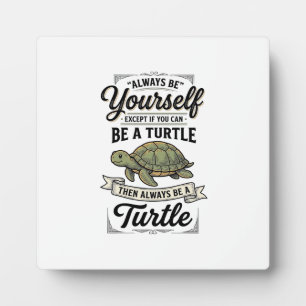 Lustige Schildkröten-Zitate Vintage-Gravur-Design  Fotoplatte