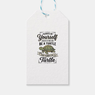 Lustige Schildkröten-Zitate Vintage-Gravur-Design  Geschenkanhänger
