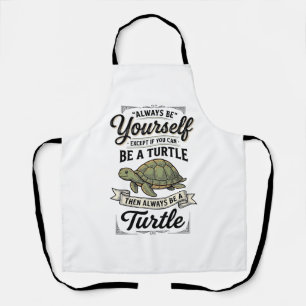 Lustige Schildkröten-Zitate Vintage-Gravur-Design Schürze