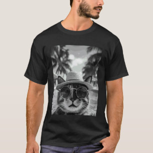 Lustige Schildpattkatze Selfie Katze Sommerferien T-Shirt