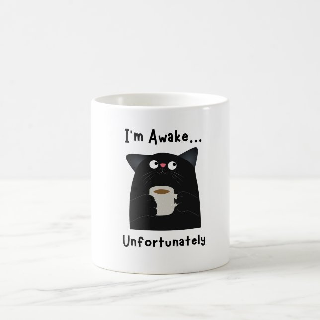 Lustige schlafende Katze  Kaffeetasse (Mittel)