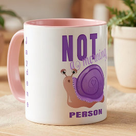 Lustige schlafende Schnecke mit lila Muschel Kaffe Tasse