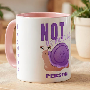 Lustige schlafende Schnecke mit lila Muschel Kaffe Tasse