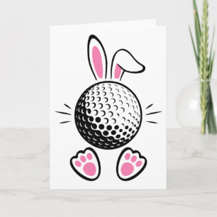 Lustige schlaffe Hasenohren Golf Liebhaber Süße Ka Karte