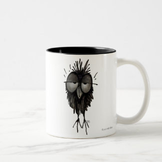 Lustige schläfrige Eule Zweifarbige Tasse
