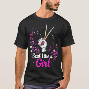 Lustige Schlagzeuger Kunst für Mädchen Frauen Schl T-Shirt