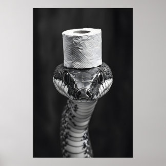 Lustige Schlange Badezimmer Druck, Toilettenpapier Poster
