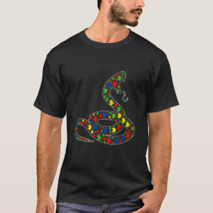 Lustige Schlangen-Tiere-Puzzleteile Autismus-Bewus T-Shirt