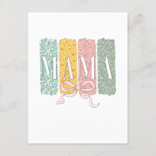 Lustige Schleife Coquette Mama Blumen Muttertag Postkarte