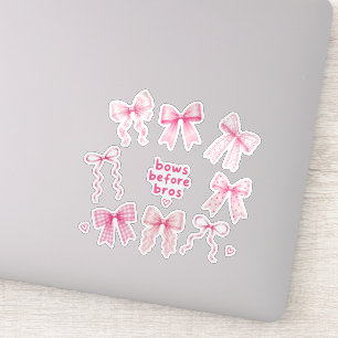 Lustige Schleifen vor Bros Coquette Rosa Geschenk Aufkleber