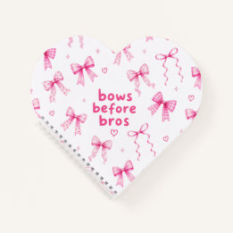 Lustige Schleifen vor Bros Cute Coquette Rosa Band Notizbuch