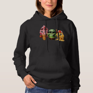 Lustige schmelzende Eiscreme-Truppe Kawaii Charakt Hoodie