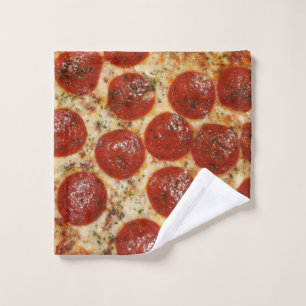 Lustige schmierige Pepperoni-Pizza Waschlappen