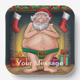 Lustige schmutzige Weihnachtsmann-Weihnachtskollek Pappteller