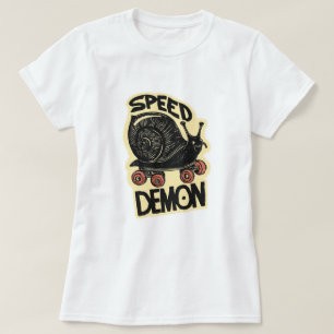 Lustige Schnecke auf Skateboard – Speed Demon T-Shirt