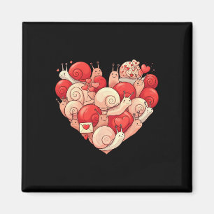 Lustige Schnecke Herz Valentinstag Schnecke Damen Magnet