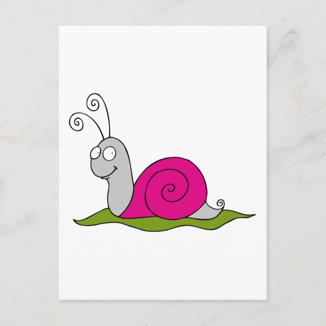 lustige Schnecke Postkarte (Vorderseite)