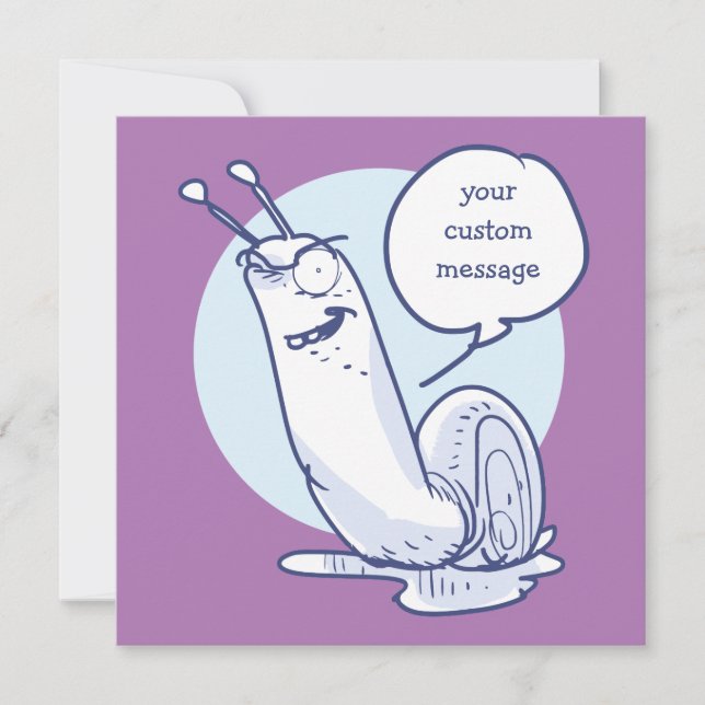 lustige Schnecke sagt etwas, Cartoon (Vorderseite)