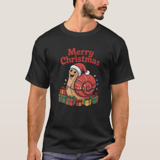 Lustige Schnecken-Weihnachtsmannhut Tiere Liebhabe T-Shirt