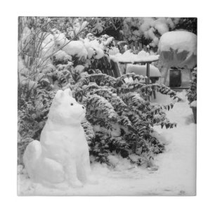 lustige Schneehundschneehunde Weihnachten Fliese