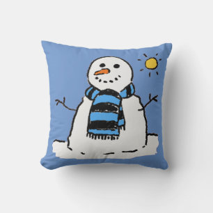 Lustige Schneemann-Illustrationsdesign Kissen