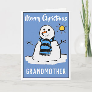 Lustige Schneemann-Weihnachtskarte für Großmutter Feiertagskarte