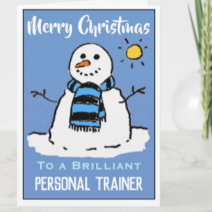 Lustige Schneemann-Weihnachtskarte für Personal Tr Feiertagskarte