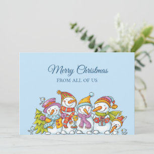 Lustige Schneemänner Frohe Weihnachtskarte Feiertagskarte
