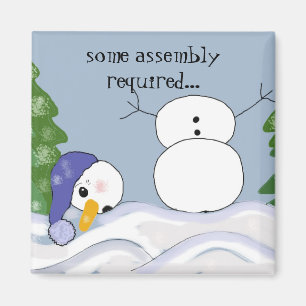 Lustige Schneemannszene Magnet