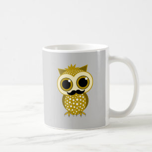 lustige Schnurrbarteule Tasse