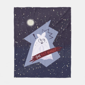 Lustige schockierte Geister-Cartoon-Flanelldecke Fleecedecke