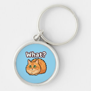 Lustige schockierte Ingwerkatze Was? Meme Metall-S Schlüsselanhänger