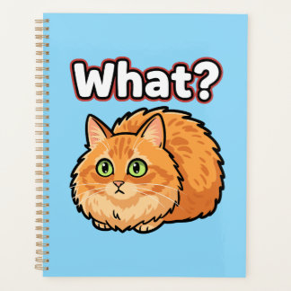 Lustige schockierte rote Katze Was? Meme-Planer Planer