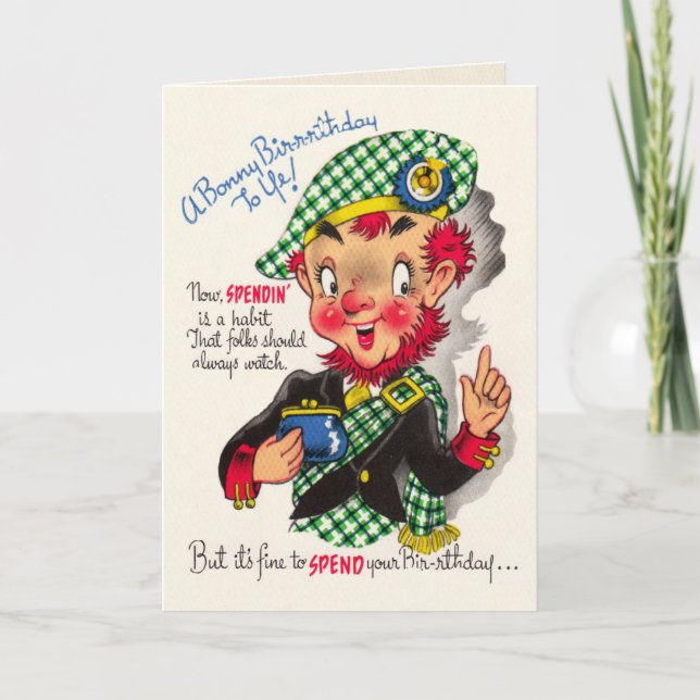Lustige schottische Geburtstags-Karte Karte (Vorderseite)