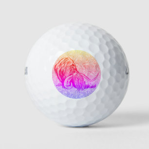 Lustige schottische Highland-Kuh Golfball