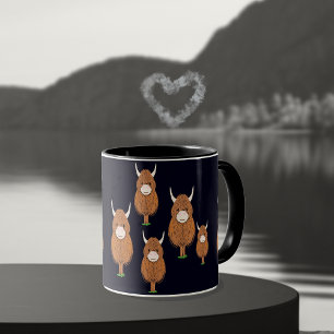 Lustige schottische Highland-Kühe Tasse