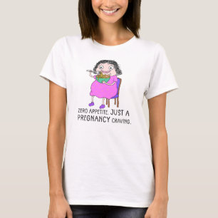Lustige Schwangerschaftsgelüste Cartoon-Nahrungsmi T-Shirt