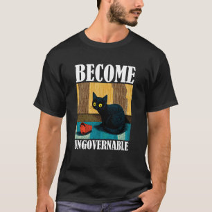Lustige schwarze Katze beißt Hand Lustiges Meme, w T-Shirt