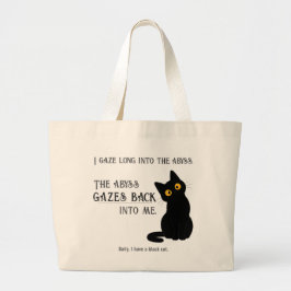 Lustige schwarze Katze Eltern Nietzsche Zitat-Tasc Jumbo Stoffbeutel