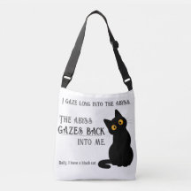 Lustige schwarze Katze Eltern Nietzsche Zitat-Tasc