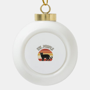 Lustige schwarze Katze Ew Leute Vintage Retro Desi Keramik Kugel-Ornament